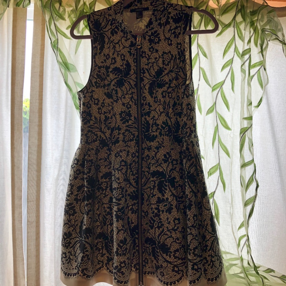 Forever 21 black and creme patterned dress